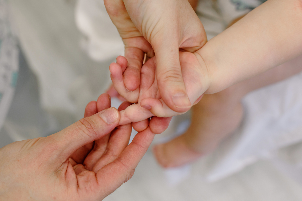 Baby Getting a Hand Massage